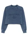 Balmain Couture Embroidered Sweatshirt In Blue