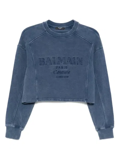 BALMAIN COUTURE EMBROIDERED SWEATSHIRT