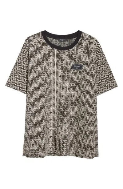 BALMAIN BALMAIN COUTURE LABEL LABYRINTH JACQUARD T-SHIRT