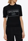 BALMAIN COUTURE LOGO KNIT TOP