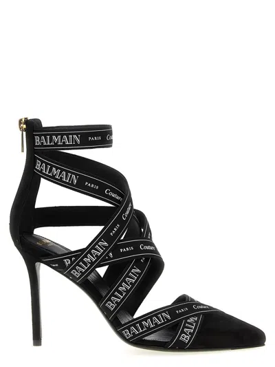 Balmain 'couture Ribbon-print' Pumps In Black