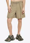 Balmain Couture Turn-up Shorts In Beige