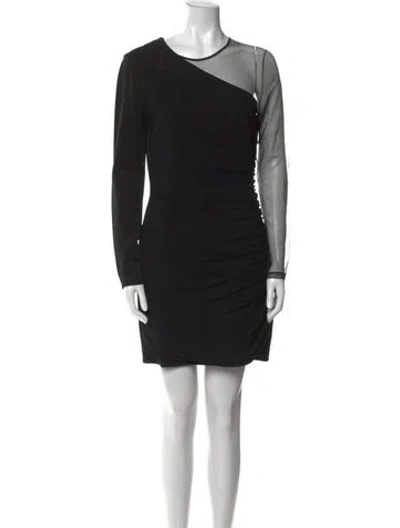 Pre-owned Balmain Cowl Neck Mini Dress In Black