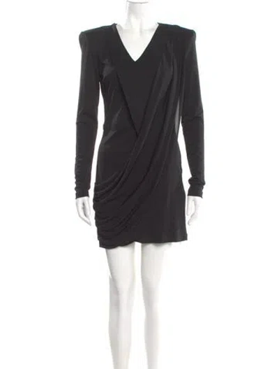 Pre-owned Balmain Cowl Neck Mini Dress In Black