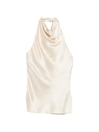 Pre-owned Balmain Cowl-neck Open-back Top In Blue