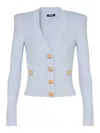 Balmain Engraved-button Cardigan In Beis Claro