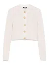Balmain Buttoned-embellished Crewneck Cardigan In Color Carne Y Neutral