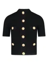 Balmain Buttoned Knitted Cardigan In Black