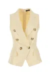 Balmain Cream Jacquard Vest