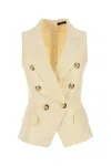 Balmain Cream Jacquard Vest