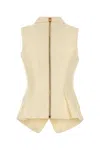 Balmain Cream Jacquard Vest In White