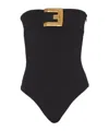 Balmain Crepe Bustier Bodysuit With Belt Detail In Multi