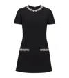 Balmain Short-sleeve Embroidered Collar And Pocket Mini Dress In Black