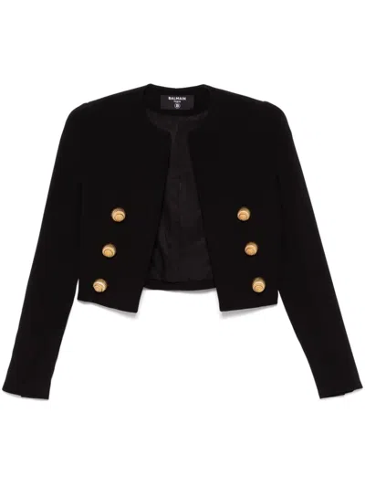 Balmain Crepe Jacket In Black
