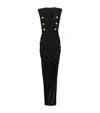 Balmain Tailored Gown With Embossed Button Details In Black