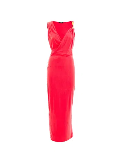 Balmain Crepe Maxi Dress In Pink