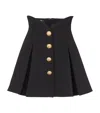 Balmain Pleated A-line Miniskirt In Black