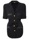 Balmain Ss 4 Pockets Crepe Saharian Shirt In Pa Noir