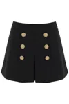 BALMAIN CREPE SHORTS WITH EMBOSSED BUTTONS
