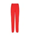 Balmain Crepe Straight-leg Tailored Trousers In Red
