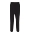 Balmain Embroidered Crepe Straight-leg Tailored Trousers In Black