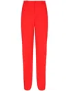 Balmain Crepe Straight-leg Tailored Trousers In Red