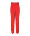 Balmain Crepe Straight-leg Tailored Trousers In Red
