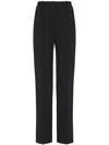 Balmain Tailored Straight Leg Crepe Pants In Black