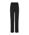 Balmain Wool Trousers With Front Pleats And Wide Leg In Black