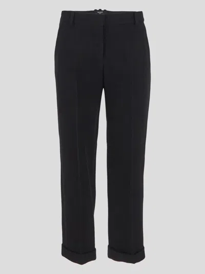 Balmain Crepe Trousers In Noir