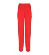 Balmain Crepe Wide-leg Trousers In Red