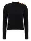 Balmain Eco-cashmere Button Sweater Sweaters And Cardigans Black In Black