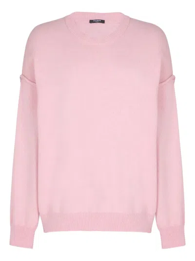 Balmain Crew-neck Cashmere Sweater In Multi