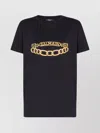 Balmain Crew Neck Graphic Print Short Sleeves In Black