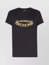 Balmain Black Crewneck T-shirt With Logo Print On The Front