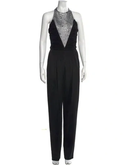 Pre-owned Balmain Crew Neck Jumpsuit In Black