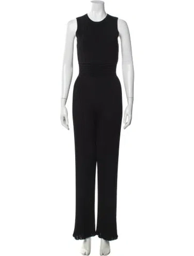 Pre-owned Balmain Crew Neck Jumpsuit In Black