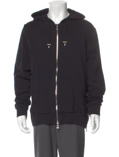 Pre-owned Balmain Crew Neck Long Sleeve Hoodie In Black