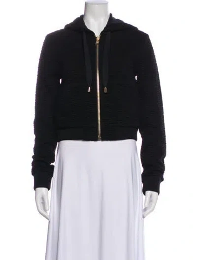 Pre-owned Balmain Crew Neck Long Sleeve Hoodie In Black