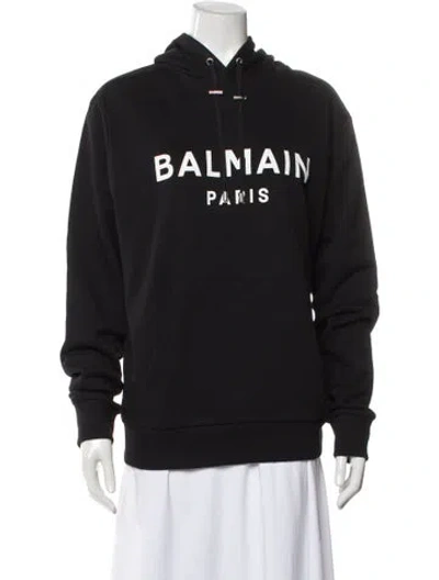 Pre-owned Balmain Crew Neck Long Sleeve Hoodie In Black