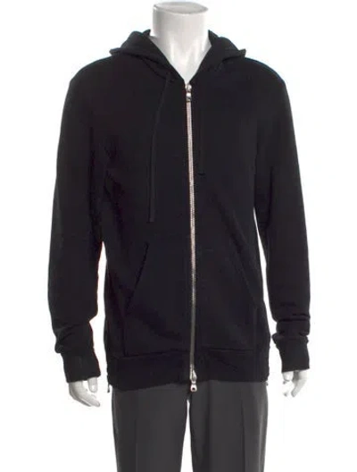 Pre-owned Balmain Crew Neck Long Sleeve Hoodie In Black