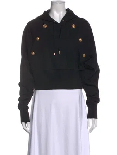 Pre-owned Balmain Crew Neck Long Sleeve Hoodie In Black