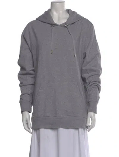 Pre-owned Balmain Crew Neck Long Sleeve Hoodie In Gray