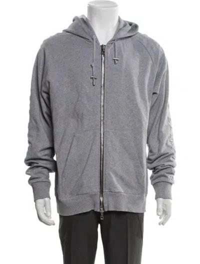 Pre-owned Balmain Crew Neck Long Sleeve Hoodie In Gray