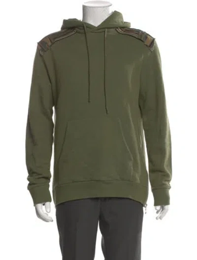 Pre-owned Balmain Crew Neck Long Sleeve Hoodie In Green