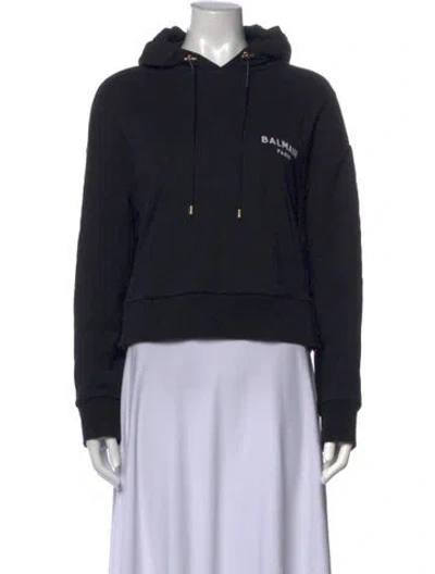 Pre-owned Balmain Crew Neck Long Sleeve Hoodie In Grey