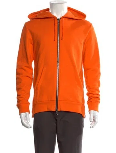 Pre-owned Balmain Crew Neck Long Sleeve Hoodie In Orange