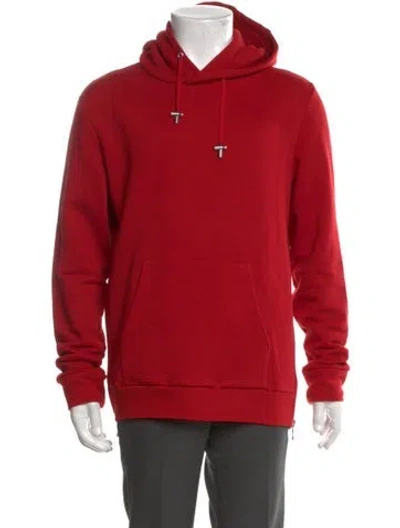 Pre-owned Balmain Crew Neck Long Sleeve Hoodie In Red