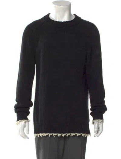 Pre-owned Balmain Crew Neck Long Sleeve Pullover In Black