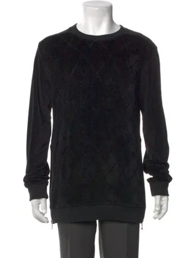 Pre-owned Balmain Crew Neck Long Sleeve Pullover In Black